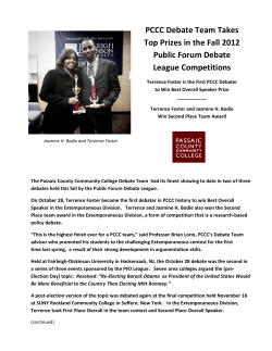 PCCC Debate Team Takes Top Prizes in the Fall 2012 Public Forum
