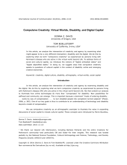 Compulsive Creativity: Virtual Worlds, Disability, and Digital Capital