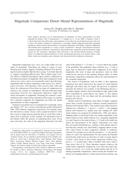 Magnitude Comparisons Distort Mental Representations of Magnitude