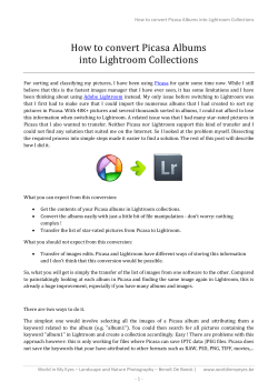 How to convert Picasa Albums into Lightroom Collections
