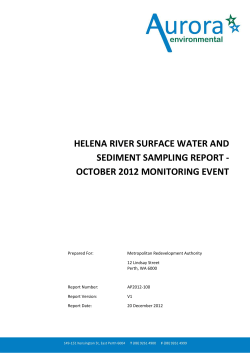 helena river surface water and sediment sampling report