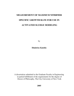 measurement of maximum nitrifier specific growth rate for use in