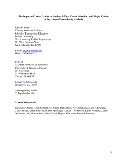 The Impact of Letter Grades on Student Effort, Course