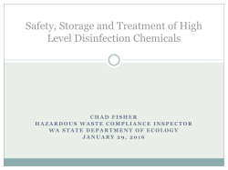 Safety, Storage and Treatment of High Level Disinfection Chemicals