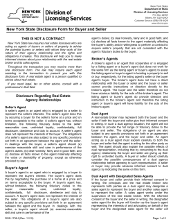 New York State Disclosure Form for Buyer and Seller