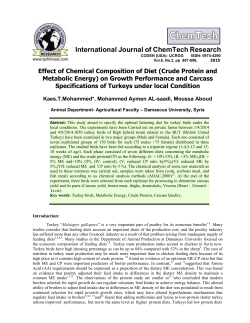 Crude Protein and Metabolic Energy
