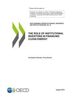 the role of institutional investors in financing clean energy