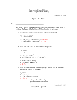 Quiz 3 Name - Clayton State University