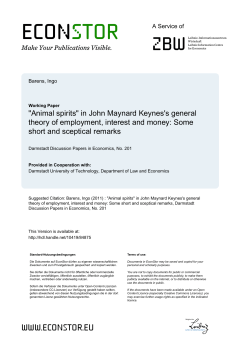 "Animal spirits" in John Maynard Keynes`s general theory