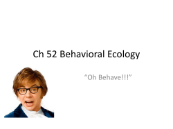 Ch 52 Behavioral Ecology