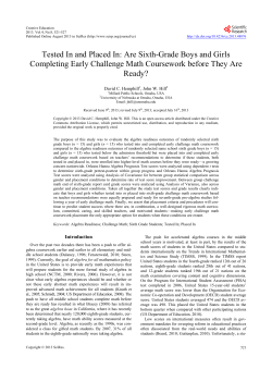 Tested In and Placed In: Are Sixth-Grade Boys and Girls Completing