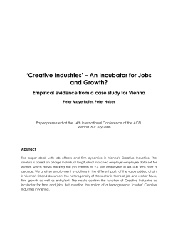 3. The importance of creative industries in Vienna`s