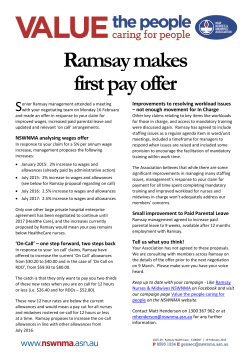 Ramsay makes first pay offer - NSW Nurses and Midwives` Association