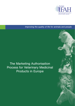 The Marketing Authorisation Process for Veterinary Medicinal