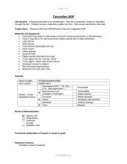 Tamoxifen SOP - the Young
