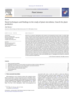 Novel techniques and findings in the study of plant