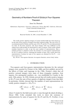 Geometry of Numbers Proof of Gotzky`s Four
