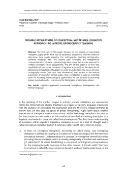 POSSIBLE APPLICATIONS OF CONCEPTUAL METAPHORS