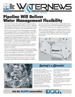 Pipeline Will Deliver Water Management Flexibility