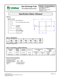 Gas Discharge Tube Specification Status: Released