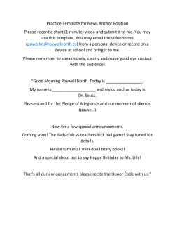 Practice Template for News Anchor Position Please record a short (1