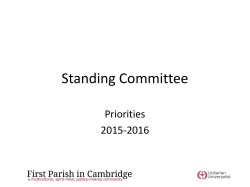 Standing Committee - First Parish in Cambridge