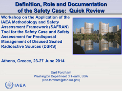 Definition, Role and Documentation of the Safety Case, ROM9032