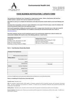 Food Business Notification Update Form