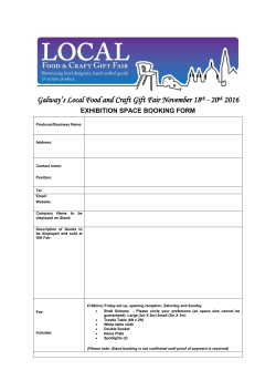 Galway`s Local Food and Craft Gift Fair November 18 th