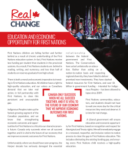 Education and economic opportunity for First Nations