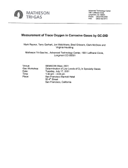 Measurement of Trace Oxygen in Corrosive Gases by