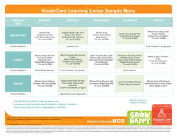 KinderCare Learning Center Sample Menu