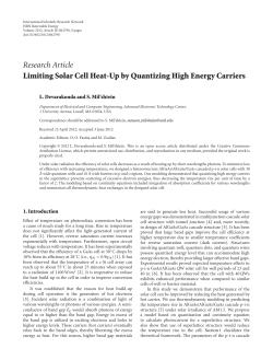 Limiting Solar Cell Heat-Up by Quantizing High Energy Carriers