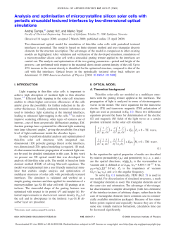 Analysis and optimisation of microcrystalline silicon solar cells with