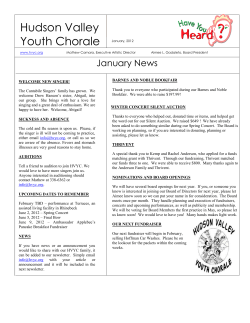 the HVYC January 2012 newsletter