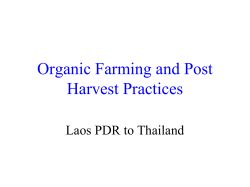Organic Farming and post harvest Practices