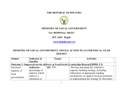 Single action plan for fiscal year 2010/2011