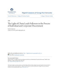 The Light of Christ Leads Followers in the Process of Individual and