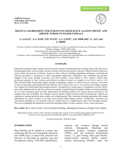 1 molecular breeding for enhancing resilience against