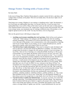 Omega Tester: Testing with a Team of One