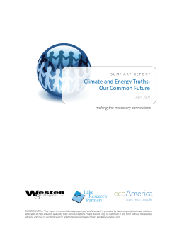 Climate and Energy Truths: Our Common Future