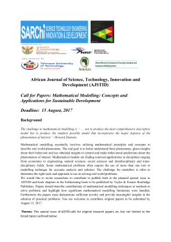 Mathematical Modelling Call for Papers