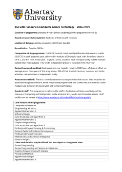BSc with Honours in Computer Games