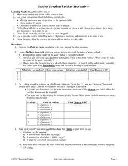 Student Directions for Atom Builder