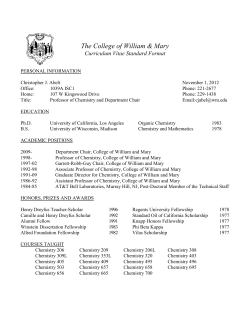 curriculum vita - College of William and Mary