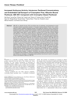Increased Antitumor Activity, Intratumor Paclitaxel Concentrations