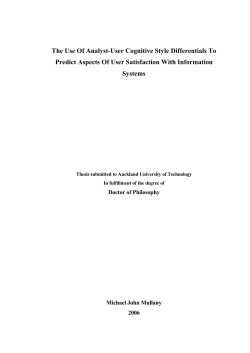 The Use Of Analyst-User Cognitive Style Differentials To Predict