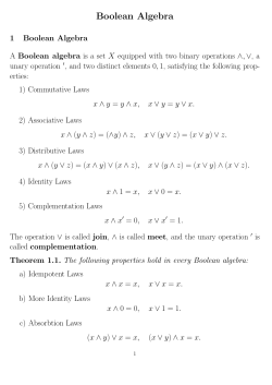 Boolean Algebra