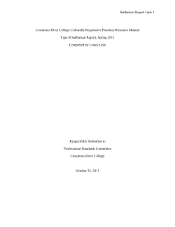 Sabbatical Report Gale Cosumnes River College Culturally