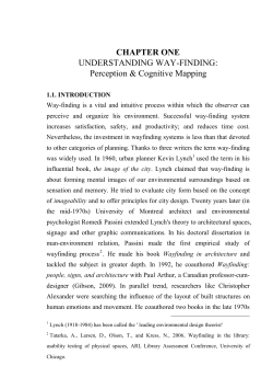 CHAPTER ONE UNDERSTANDING WAY-FINDING